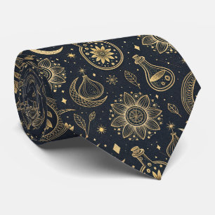 Mystical Celestial Witchcraft - Gold Botanical (2) Tie