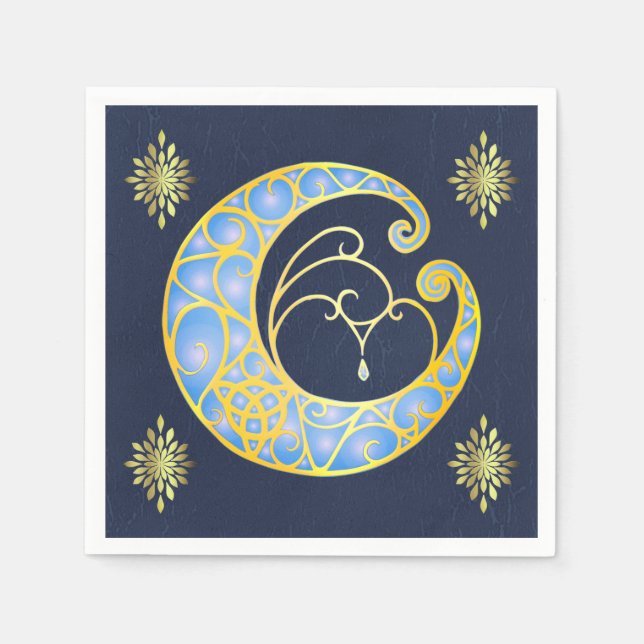 Mystical Celtic Moon  Napkin (Front)