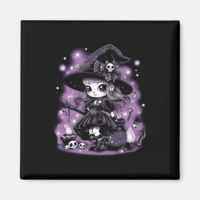 Mystical Charms Halloween Witch Graphic  Magnet (Front)
