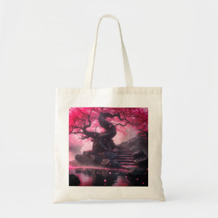 Mystical Cherry Blossom Path Tote Bag Enchanted