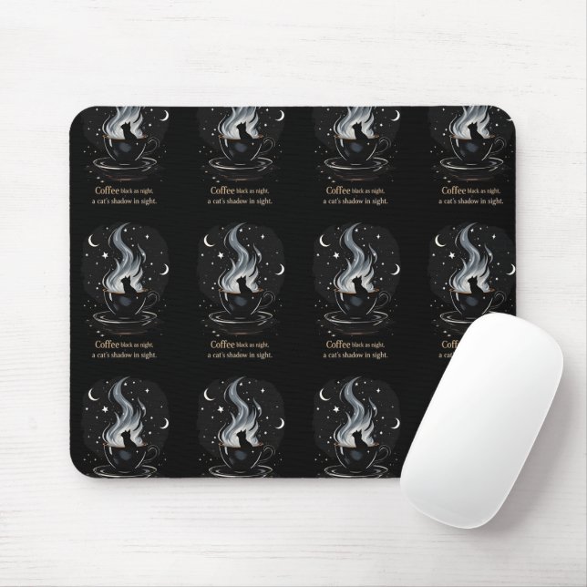  Mystical Coffee Cat Mouse Pad (With Mouse)
