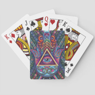Mystical Coloured All-Seeing Eye  Playing Cards