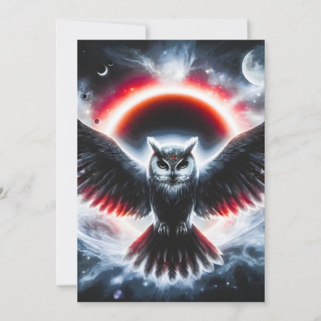 Mystical Cosmic Celestial Owl Announcement (Front)