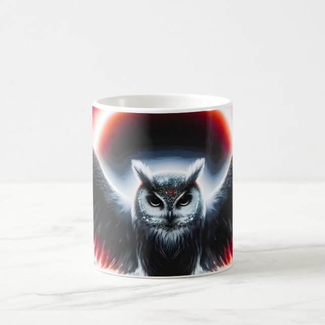 Mystical Cosmic Celestial Owl Coffee Mug (Center)