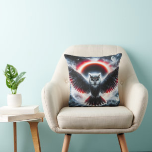 Mystical Cosmic Celestial Owl Cushion