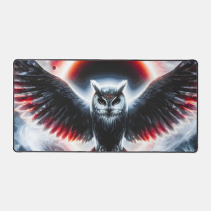 Mystical Cosmic Celestial Owl Desk Mat