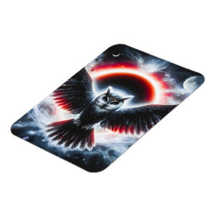 Mystical Cosmic Celestial Owl Magnet