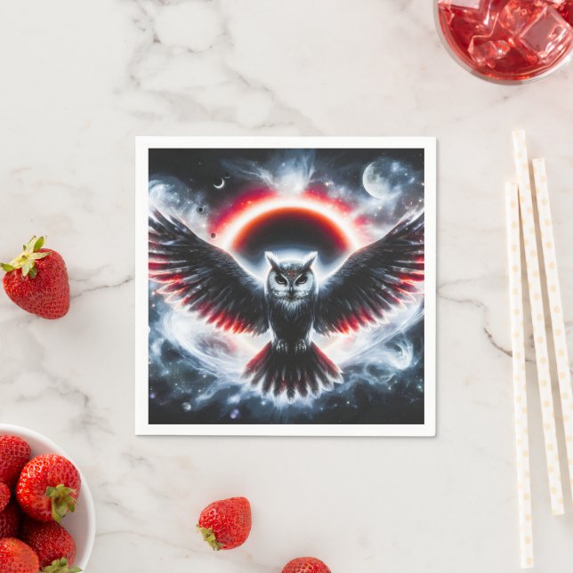 Mystical Cosmic Celestial Owl Napkin (Insitu)