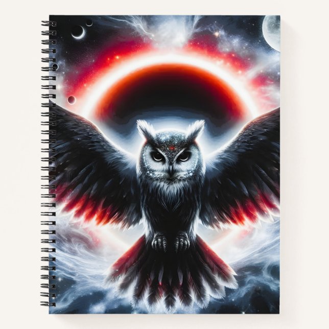 Mystical Cosmic Celestial Owl Notebook (Front)