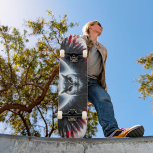 Mystical Cosmic Celestial Owl Skateboard