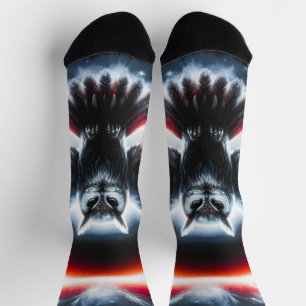 Mystical Cosmic Celestial Owl Socks