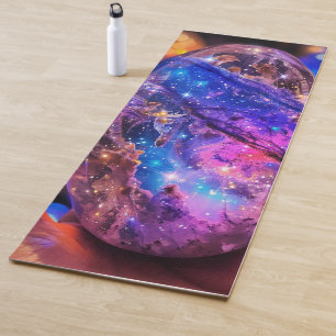 Mystical Cosmic Crystal Sphere Galaxy Yoga Mat