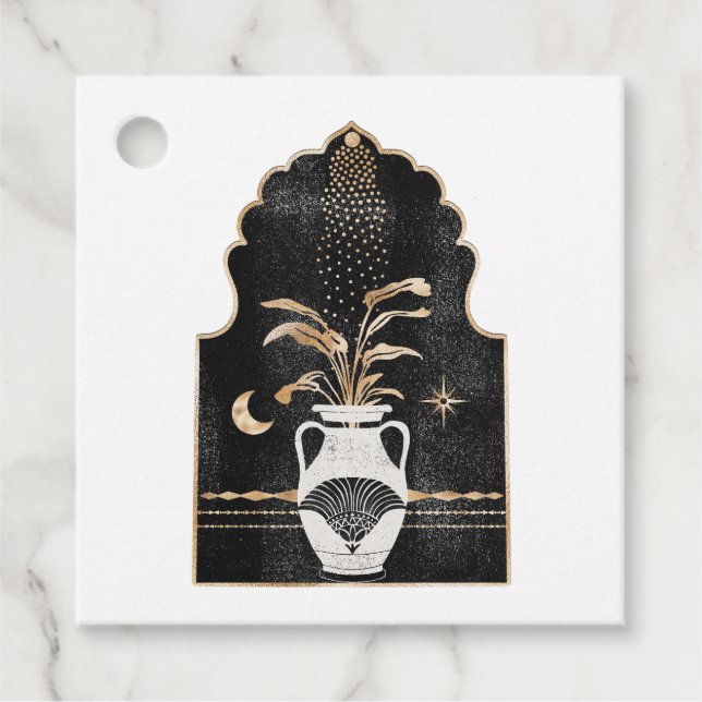 Mystical Cosmic Plant Favour Tags (Front)