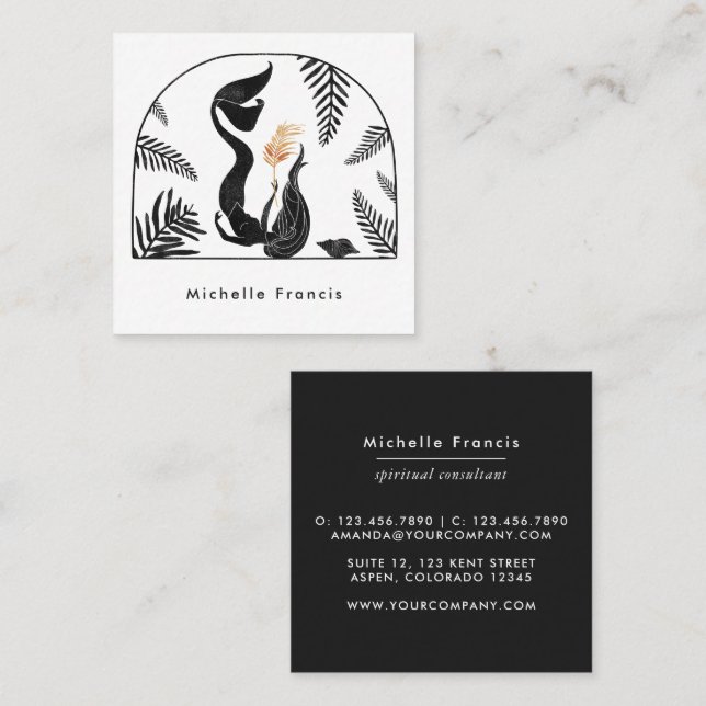 Mystical Cosmic Square Business Card (Front/Back)