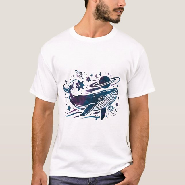 Mystical Cosmic Whale T-Shirt (Front)