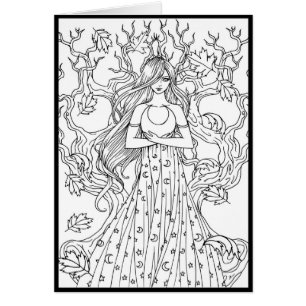 Mystical Crescent Moon Fairy Fantasy Colouring Car