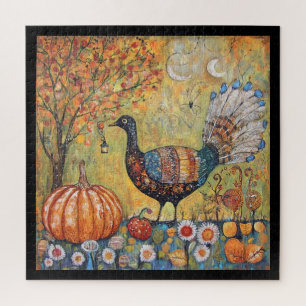Mystical Crescent Moon Fall Turkey Jigsaw Puzzle