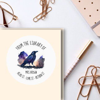 Mystical Crow Under Starry Sky Sticker | Celestial