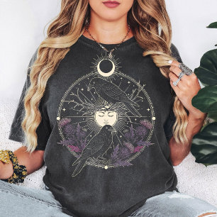 Mystical Crows & Moon Celestial Graphic T-Shirt
