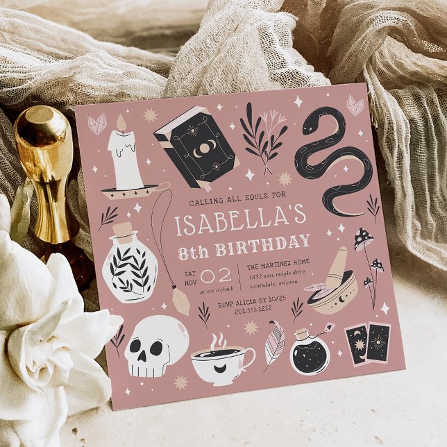 Mystical Crystal Fortune Teller Birthday Party Invitation (Creator Uploaded)