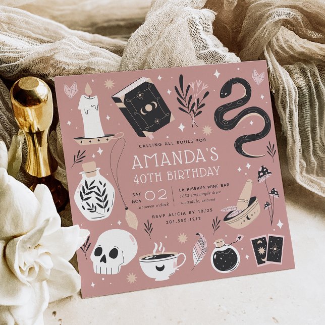 Mystical Crystal Fortune Teller Birthday Party Invitation (Creator Uploaded)