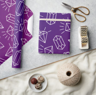 Mystical Crystal Line Art Wrapping Paper