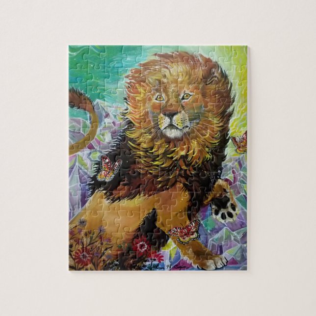 Mystical Crystal Lion Painting "New Worlds"  Jigsa Jigsaw Puzzle (Vertical)