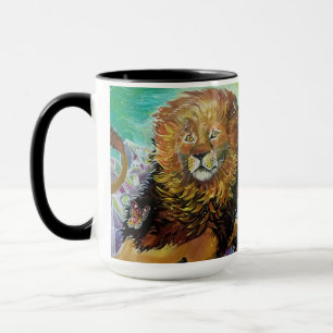 Mystical Crystal Lion Painting "New Worlds" Mug