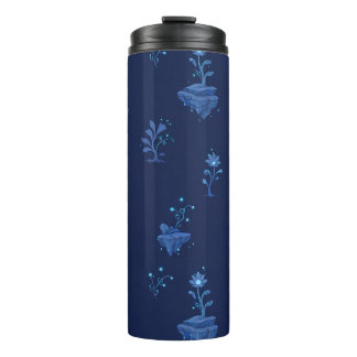 Mystical Cyberpunk Botanical Elements in Midnight  Thermal Tumbler