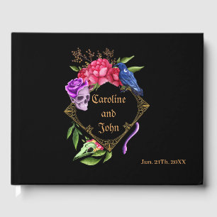 Mystical dark and romantic wedding design guest book