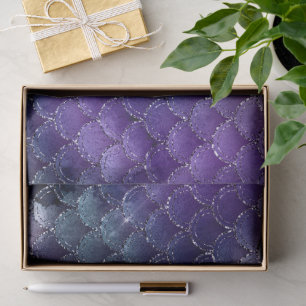 Mystical Dark Mermaid Scales & Ocean Trident illow Tissue Paper