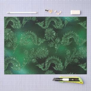 Mystical Dark Mermaid Scales & Ocean Trident illow Tissue Paper
