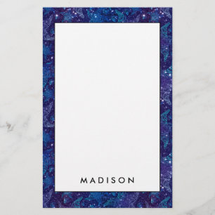 Mystical Deep blue sea starfish on glitters Stationery