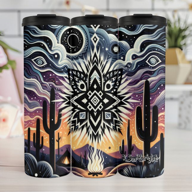 Mystical Desert Tribal Mandala Art Thermal Tumbler (Creator Uploaded)