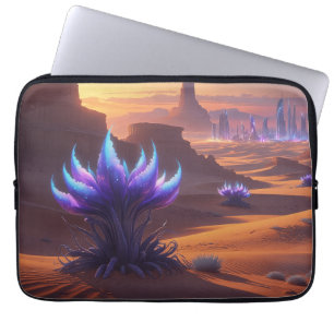 Mystical Desert with Futurist City Laptop Sleeve