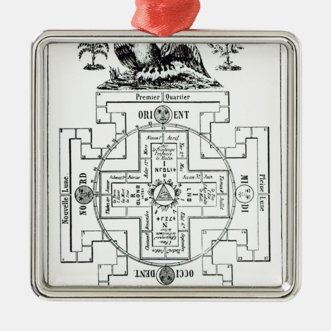 Mystical diagram of Solomon's Metal Tree Decoration (Front)