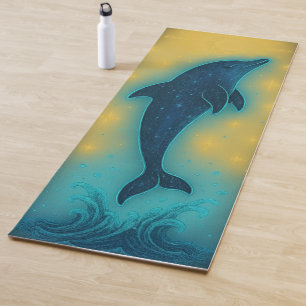 Mystical Dolphin Retro Colors Yoga Mat