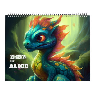 Mystical Dragon Coloring Calendar