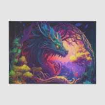 Mystical Dragon Enchanted Forest Fantasy Decoupage