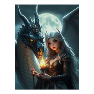 Mystical Dragon Fantasy Art Poster