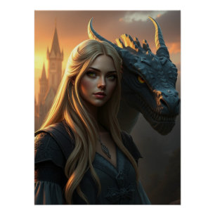 Mystical Dragon Fantasy Art  Poster