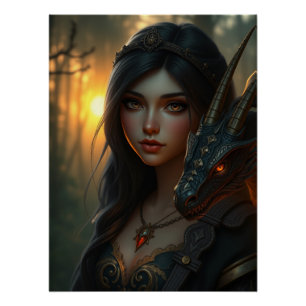 Mystical Dragon Fantasy Art Poster