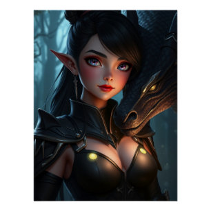 Mystical Dragon Fantasy Art  Poster