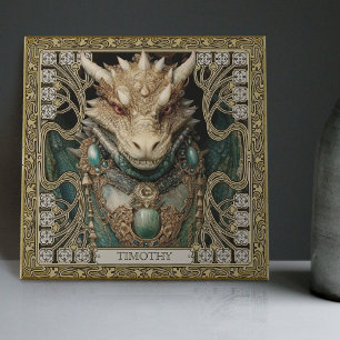 Mystical Dragon Spirit Altarpiece Personalised Ceramic Tile