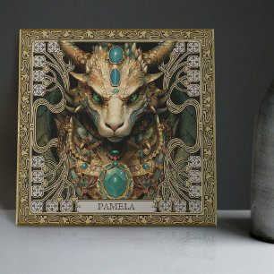 Mystical Dragon Spirit Altarpiece Personalised Ceramic Tile