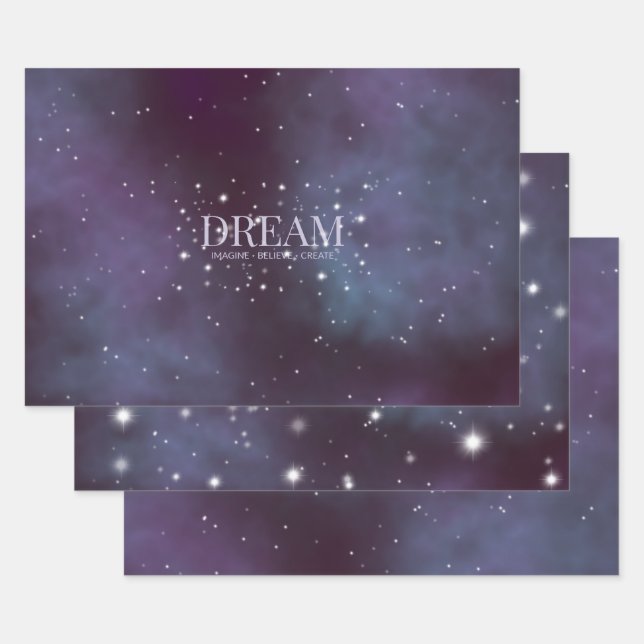 Mystical Dream Dusty Violet Wrapping Paper Sheet (Set)