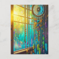 Mystical Dreamcatcher in Window Purple Green
