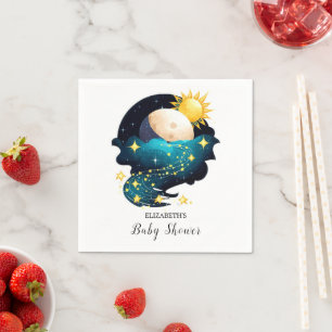 Mystical Dreamy Stars Baby Shower Napkin