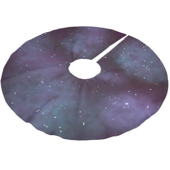 Mystical Dusty Violet Galaxy Brushed Polyester Tree Skirt (Angled)