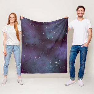 Mystical Dusty Violet Galaxy Fleece Blanket